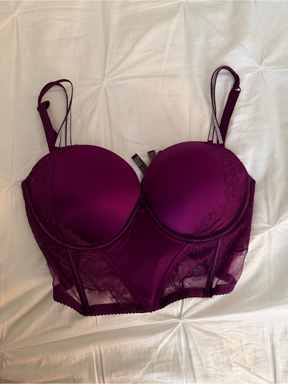 Victoria's Secret Plum Longline Lace Push-Up Corset